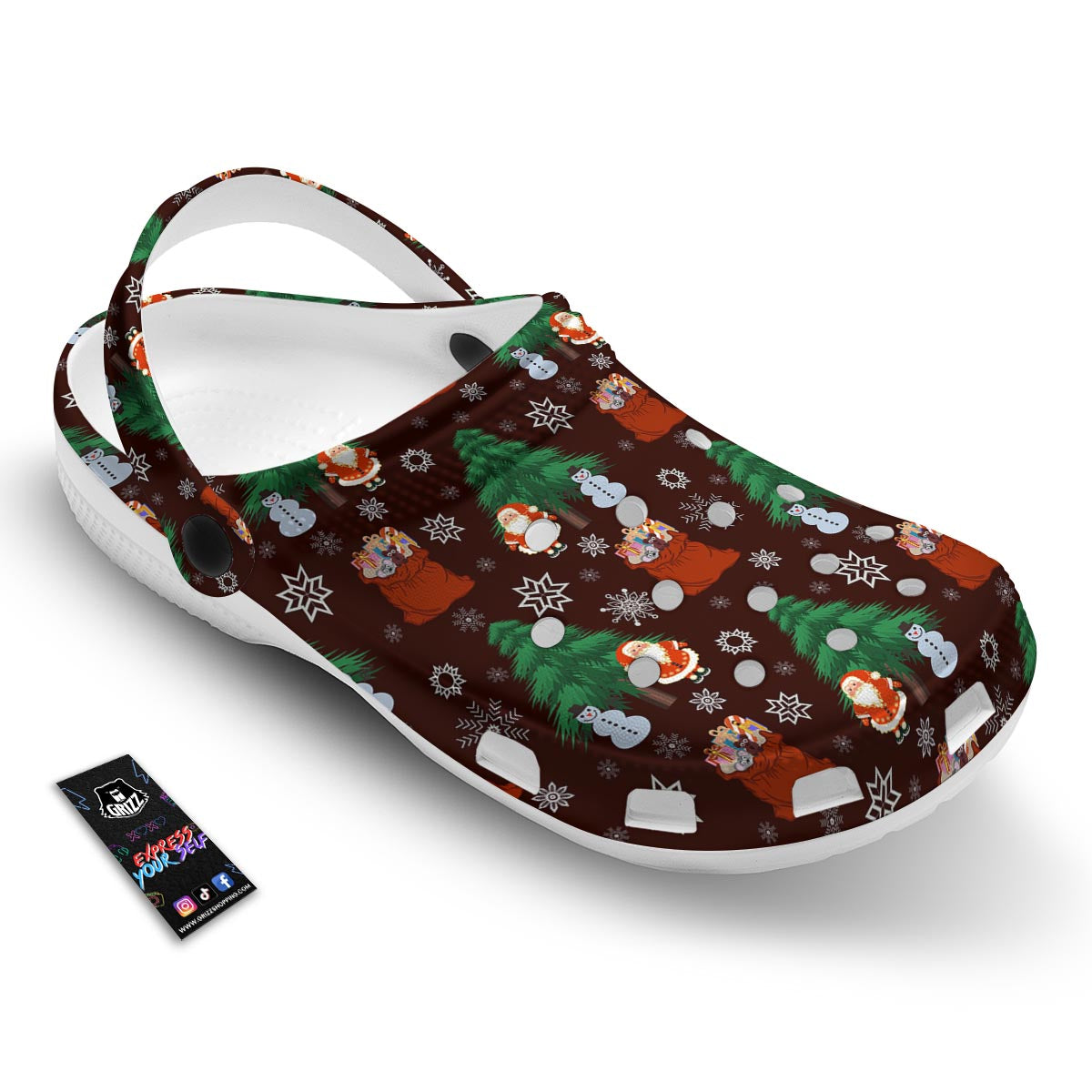 Snowman Santa Print Pattern Clog-grizzshop