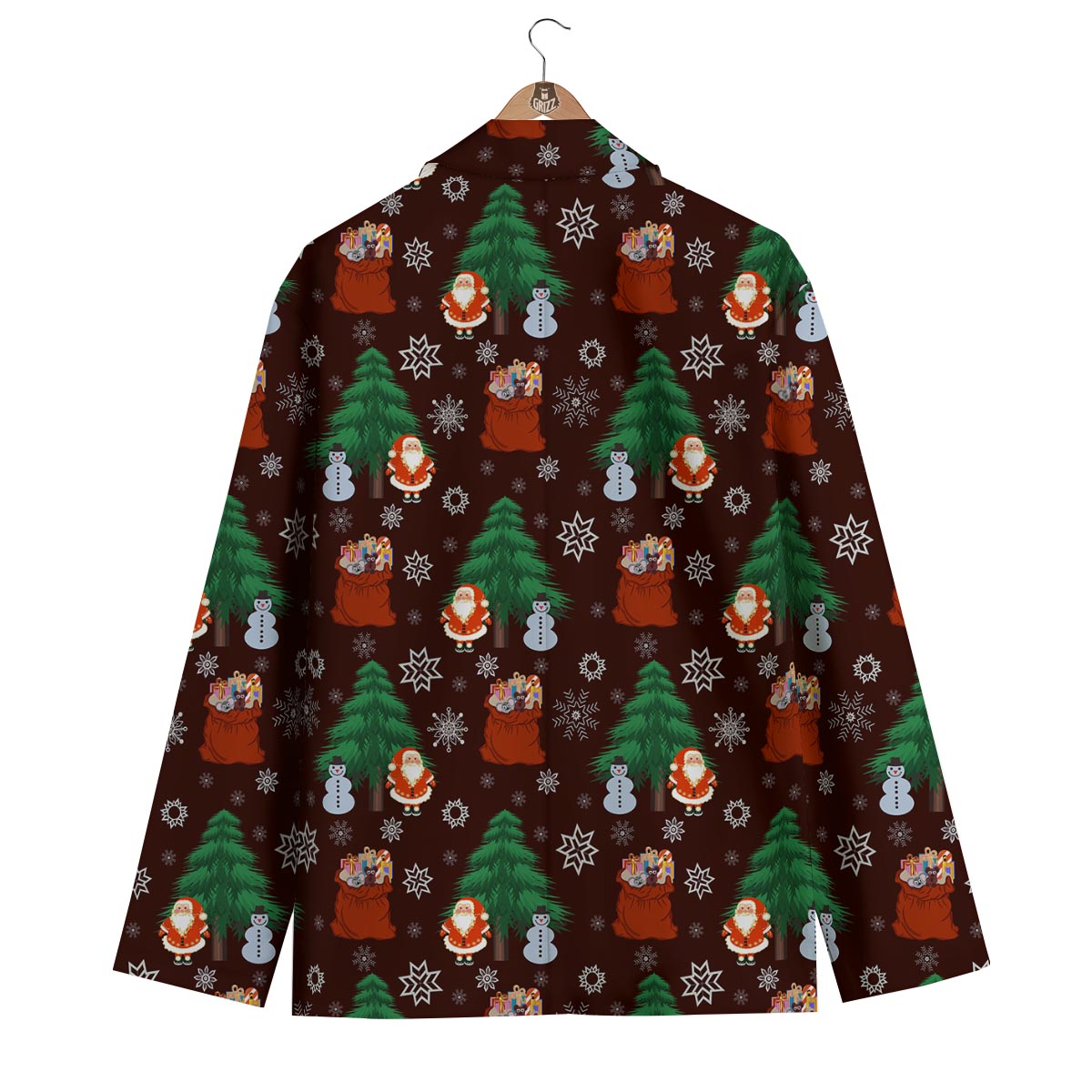 Snowman Santa Print Pattern Men's Blazer-grizzshop
