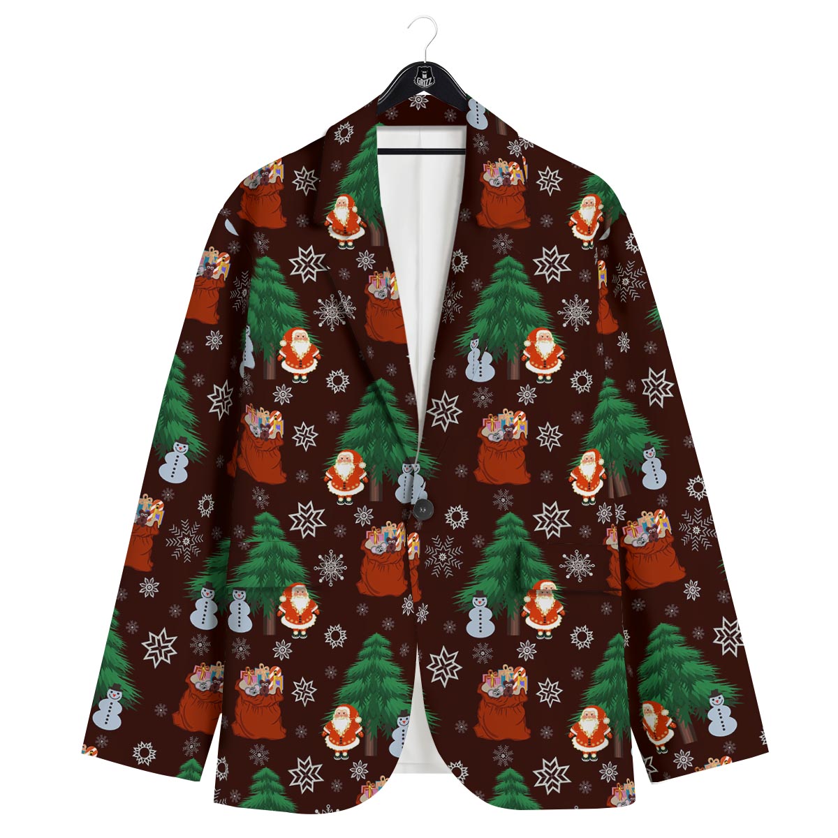 Snowman Santa Print Pattern Men's Sport Coat-grizzshop
