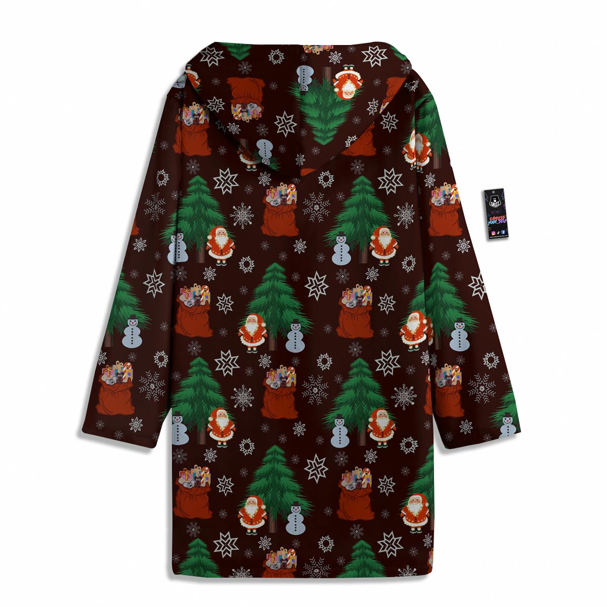 Snowman Santa Print Pattern Men's Windbreaker Jacket-grizzshop