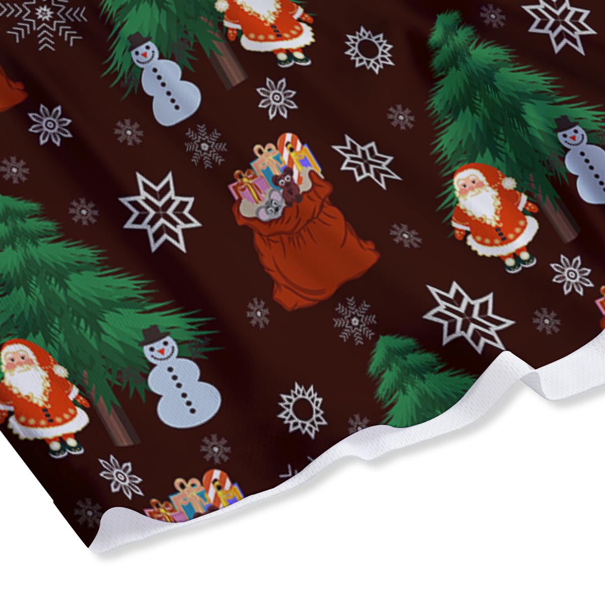 Snowman Santa Print Pattern Mesh Shorts
