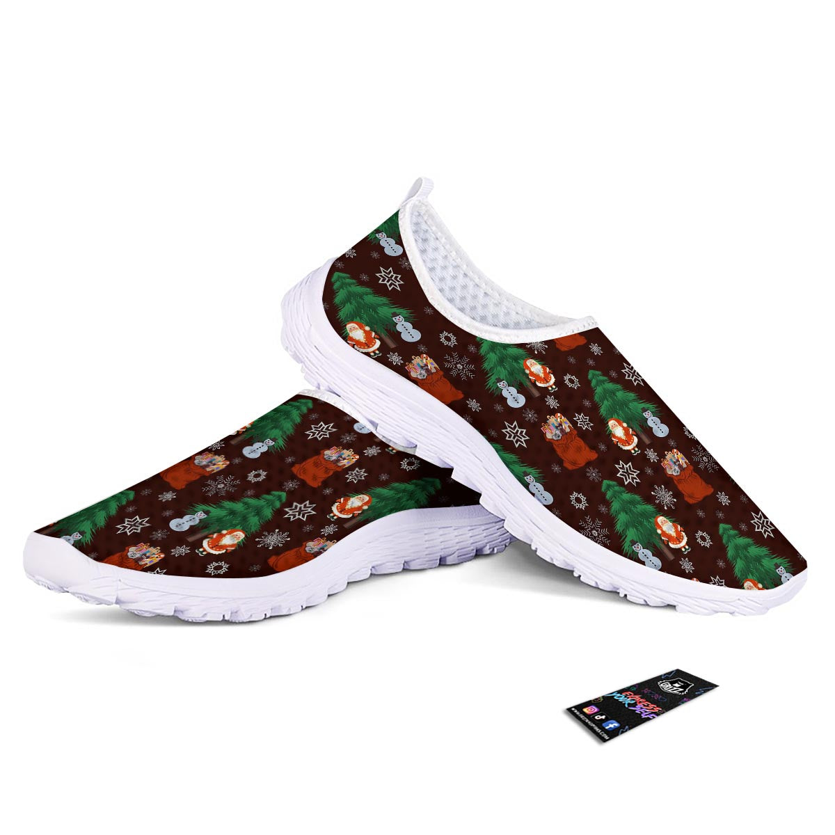 Snowman Santa Print Pattern Nurse Shoes-grizzshop