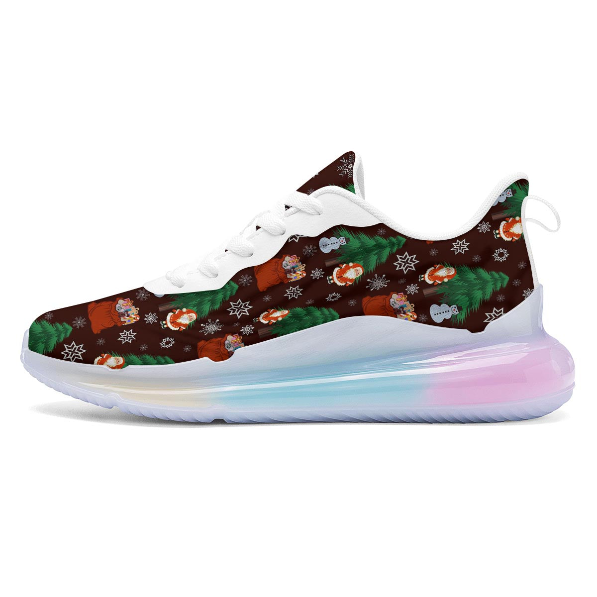 Snowman Santa Print Pattern Running Sneakers-grizzshop