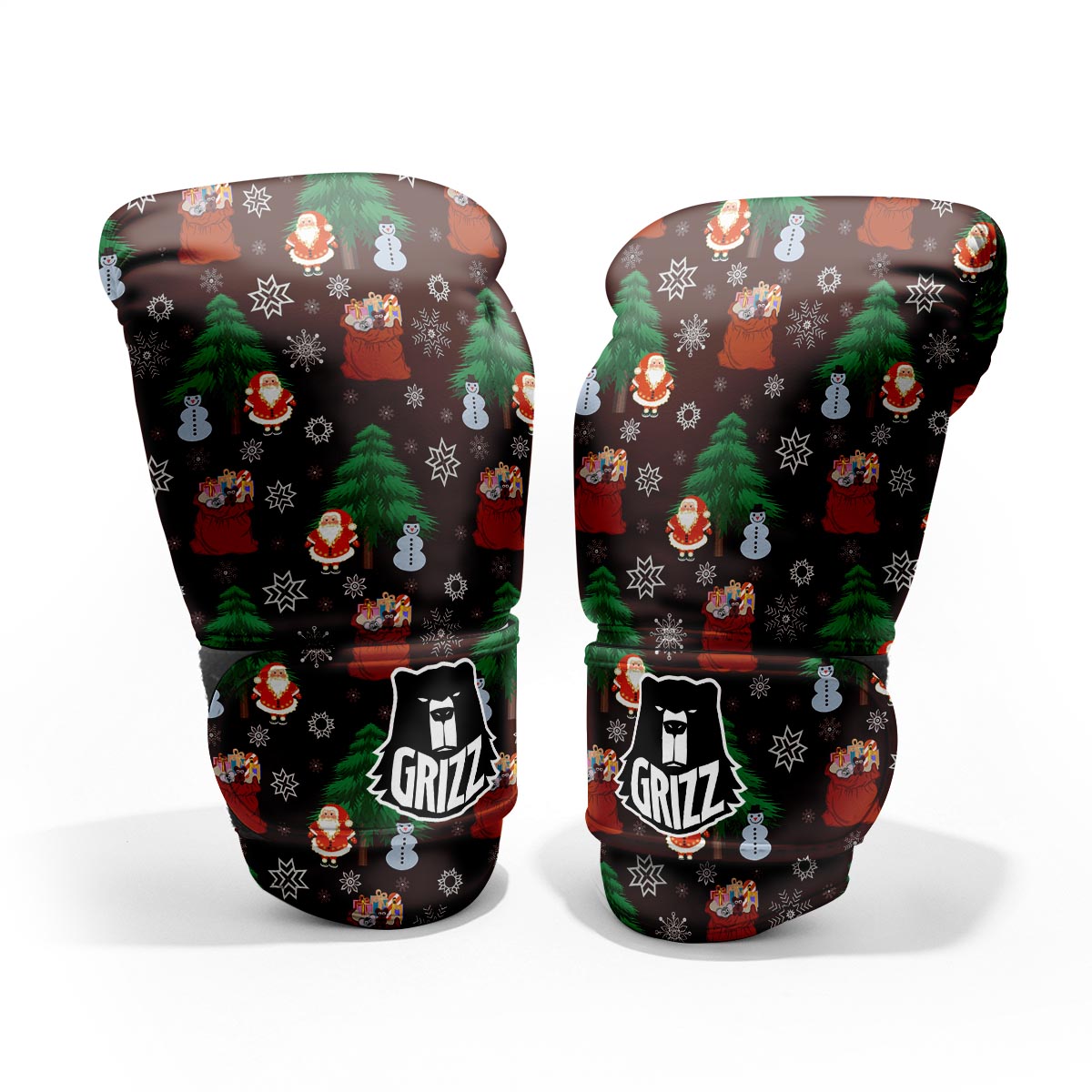 Snowman Santa Print Pattern Pro Boxing Glove