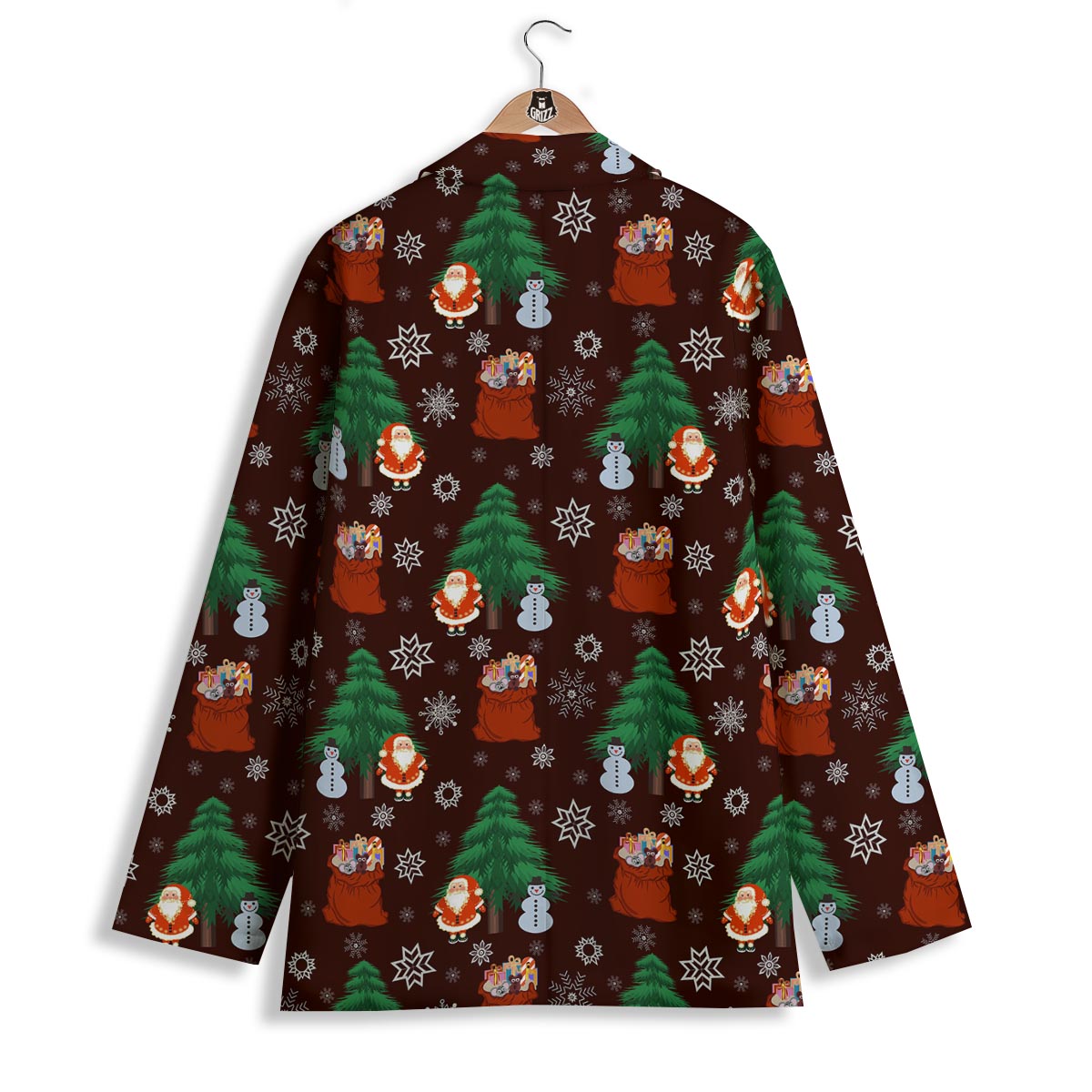 Snowman Santa Print Pattern Women's Blazer-grizzshop