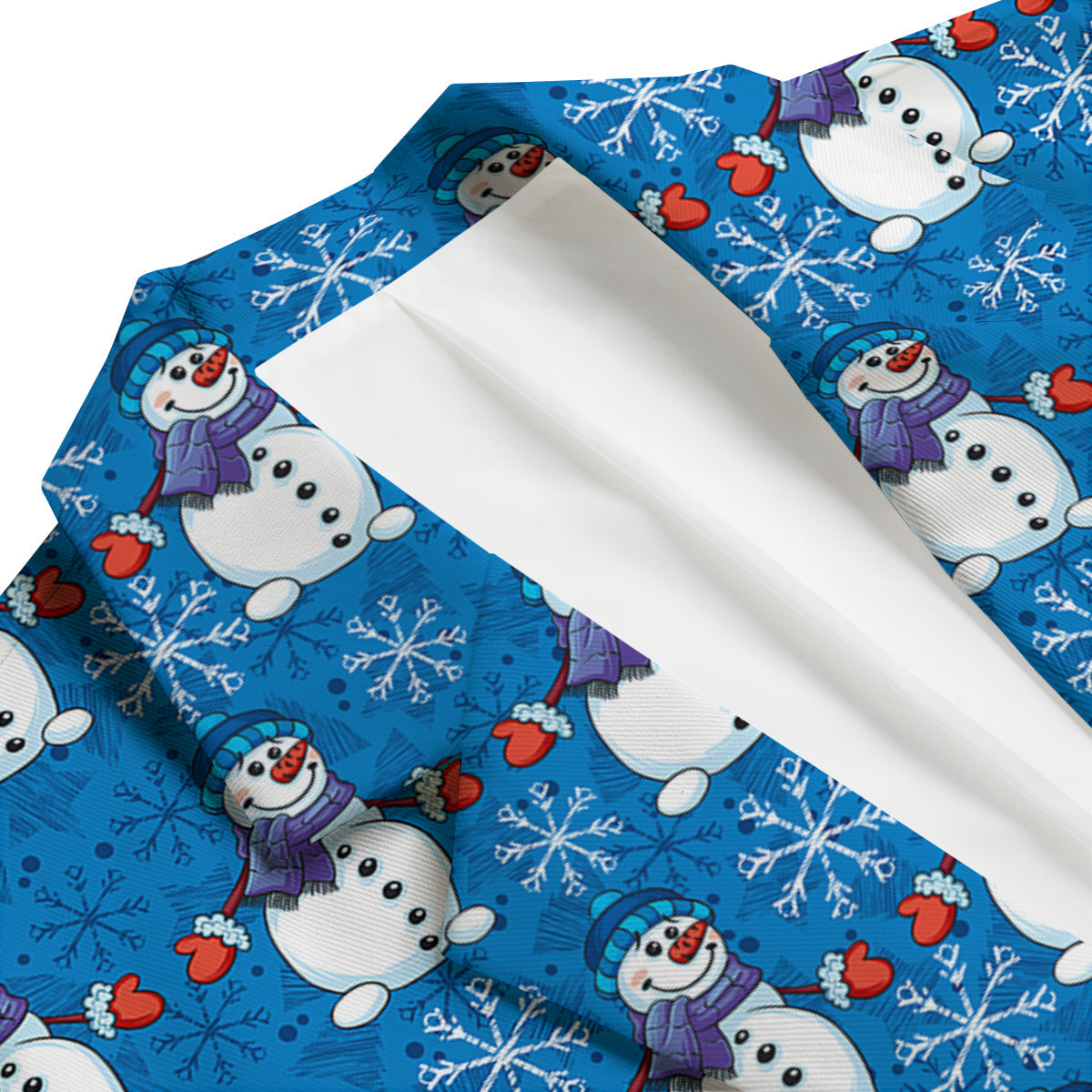 Snowman Snowflake Pattern Print Men's Blazer-grizzshop