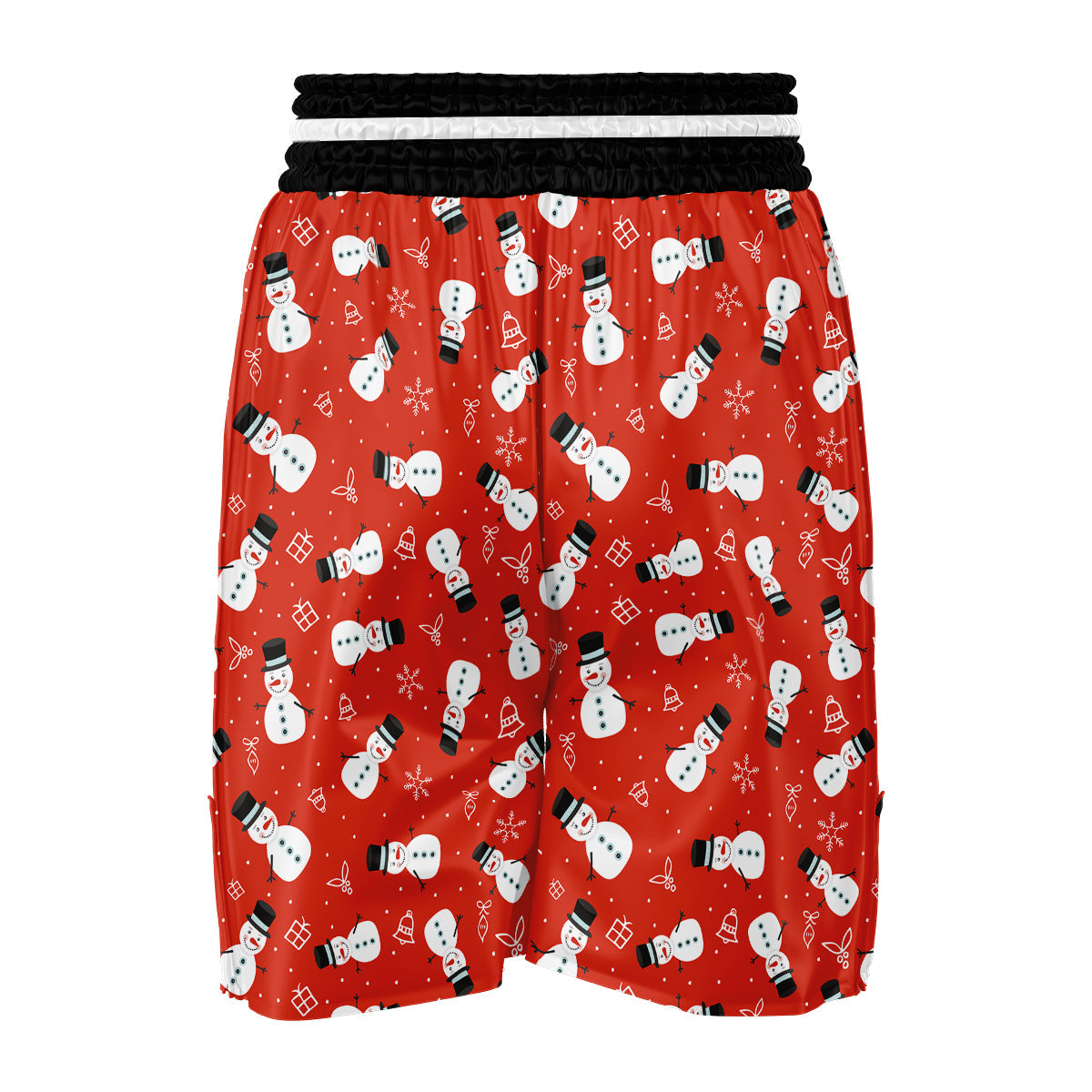 Snowman Snowflake Print Pattern Boxing Shorts-grizzshop