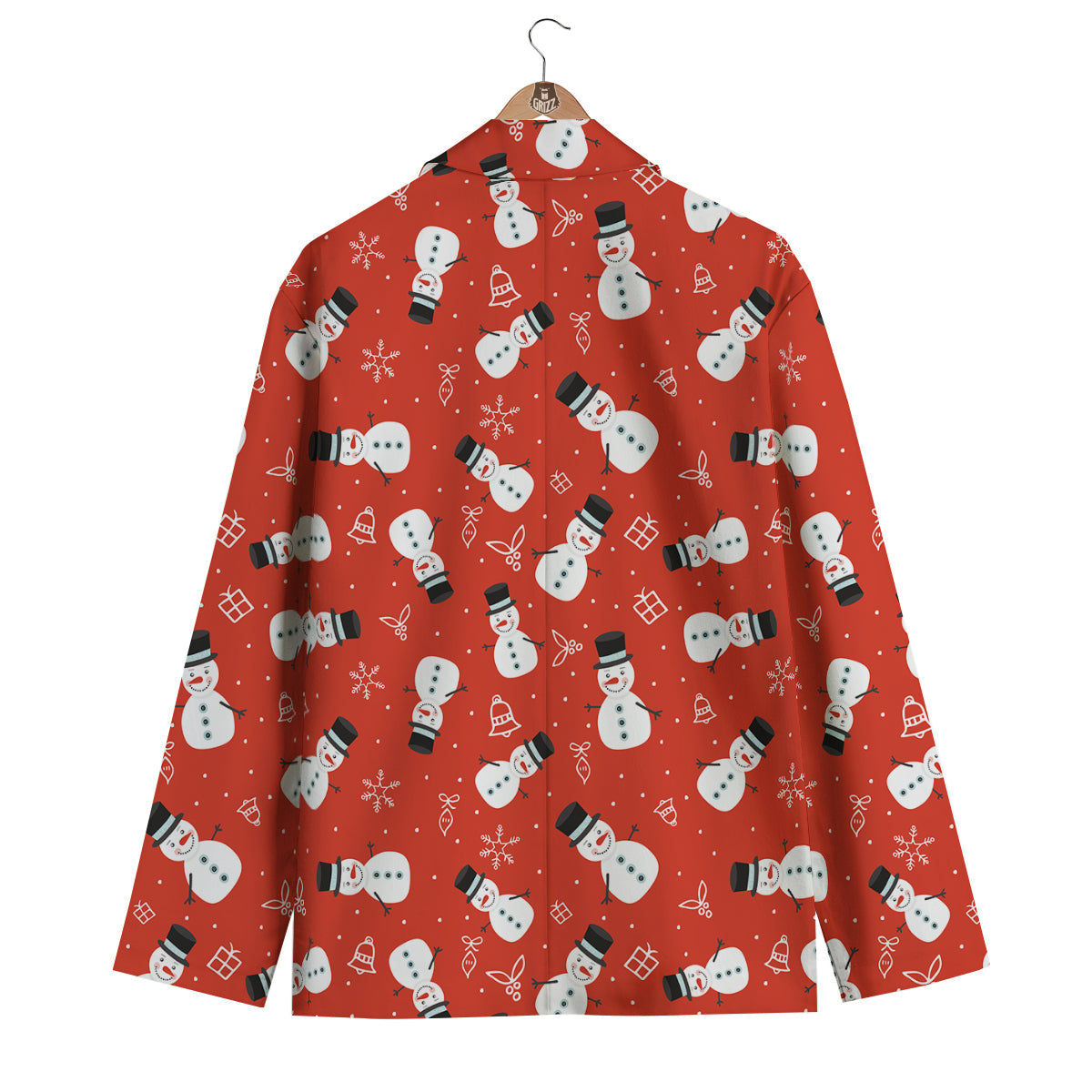 Snowman Snowflake Print Pattern Men's Blazer-grizzshop