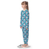 Snowman Teal Print Pattern Kid's Pajamas-grizzshop