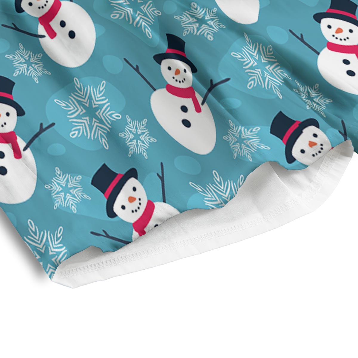 Snowman Teal Print Pattern Men's Athletic Shorts