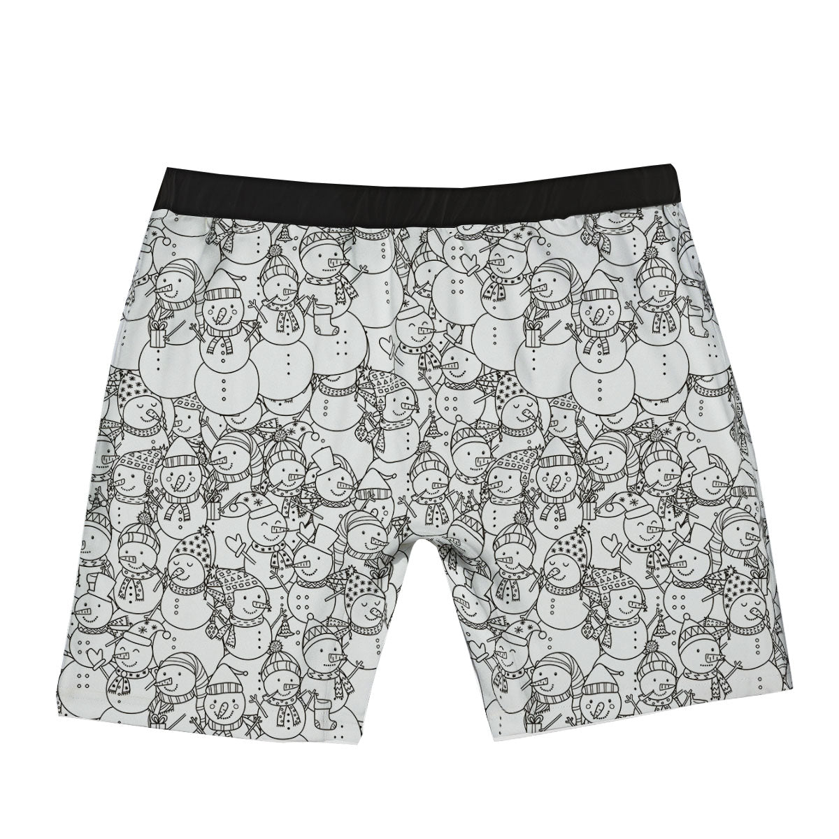 Snowman White And Black Print Pattern Boxer Briefs-grizzshop