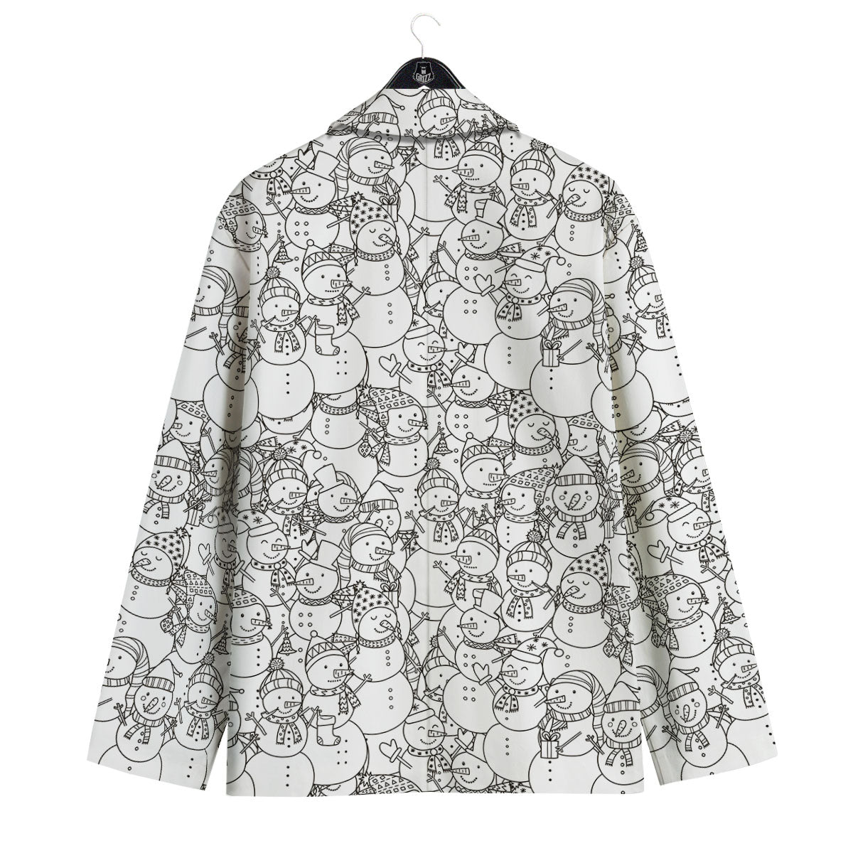 Snowman White And Black Print Pattern Men's Sport Coat-grizzshop