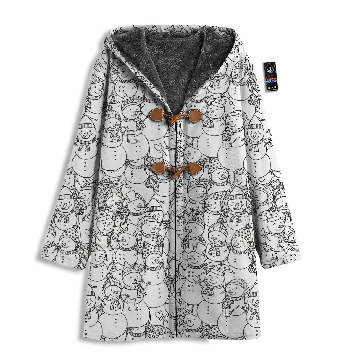 Snowman White And Black Print Pattern Men's Windbreaker Jacket-grizzshop