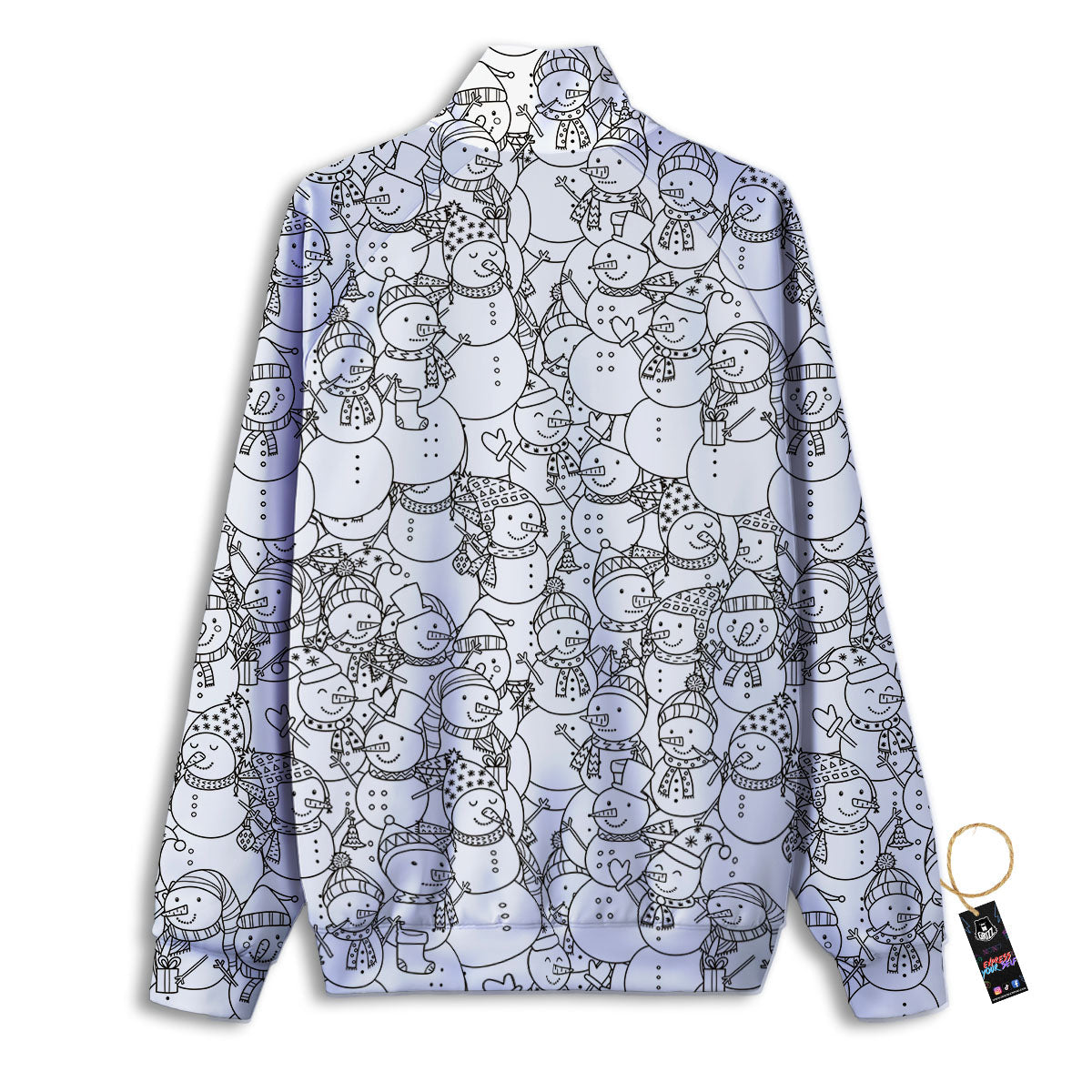 Snowman White And Black Print Pattern Track Jacket-grizzshop