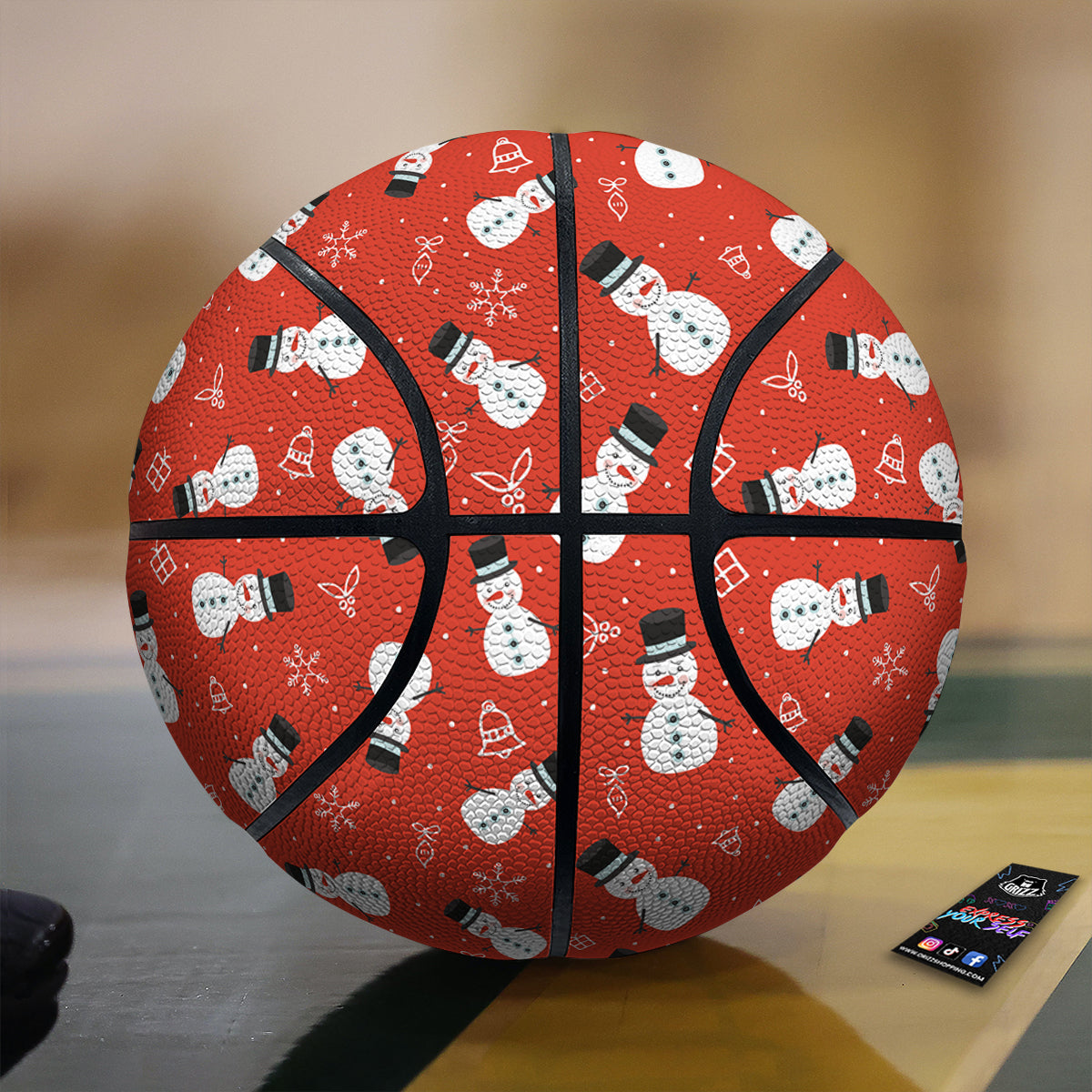 Snowman Xmas Print Pattern Basketball