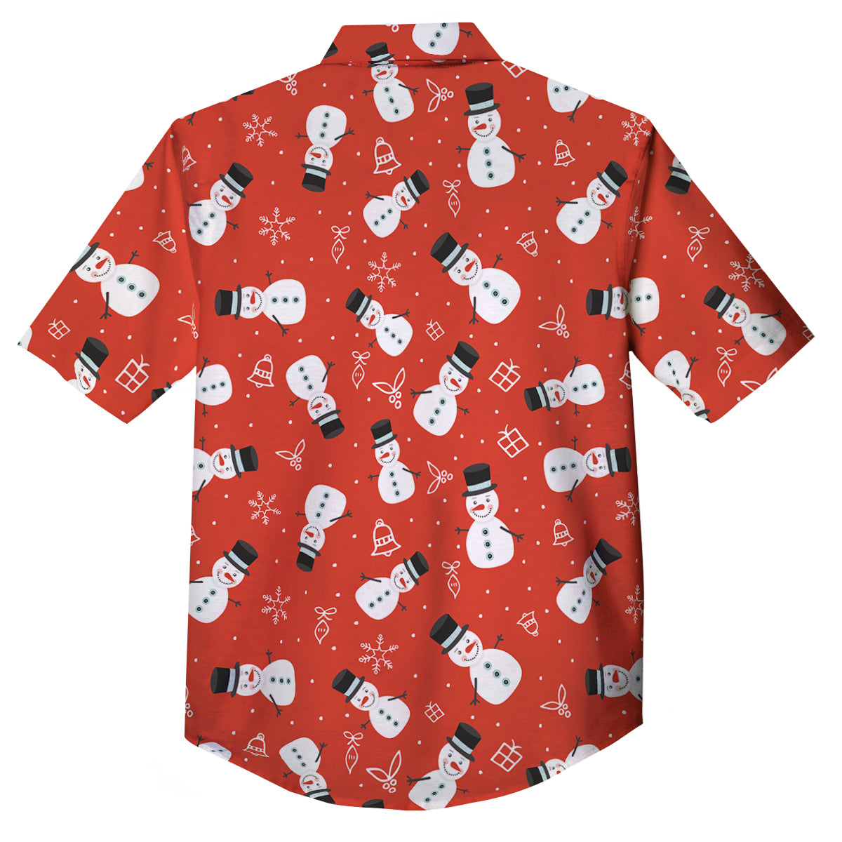Snowman Xmas Print Pattern Button Up Shirt-grizzshop