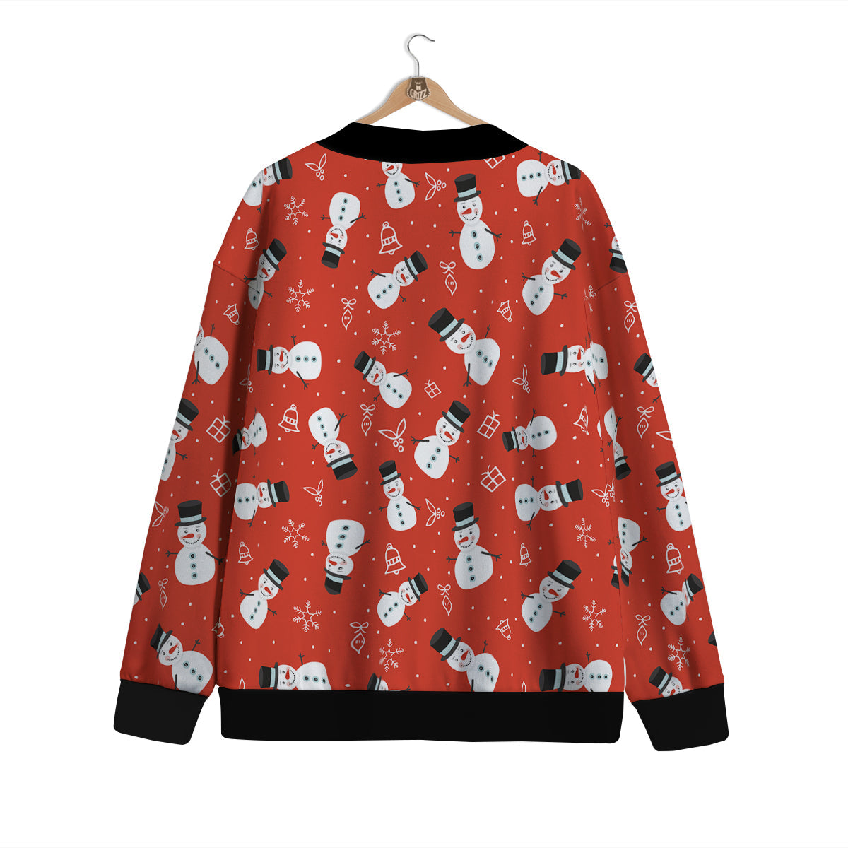 Snowman Xmas Print Pattern Cardigan-grizzshop