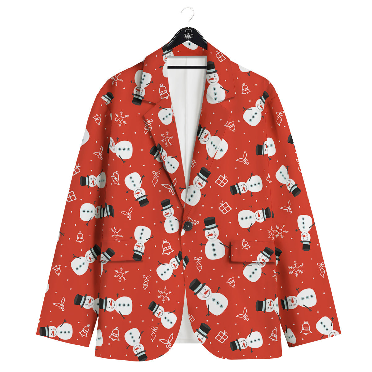 Snowman Xmas Print Pattern Men's Sport Coat-grizzshop