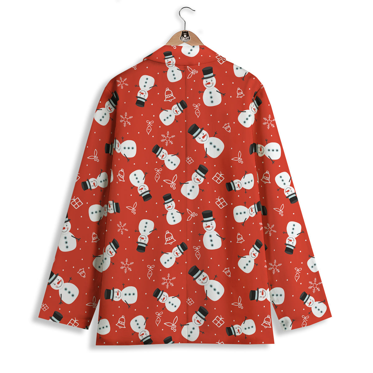 Snowman Xmas Print Pattern Women's Blazer-grizzshop