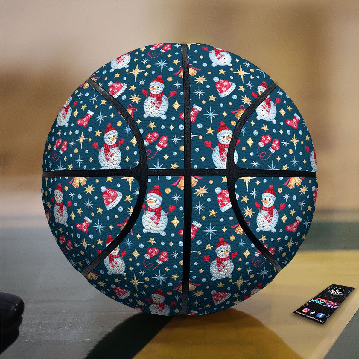 Snowman Christmas Print Pattern Basketball