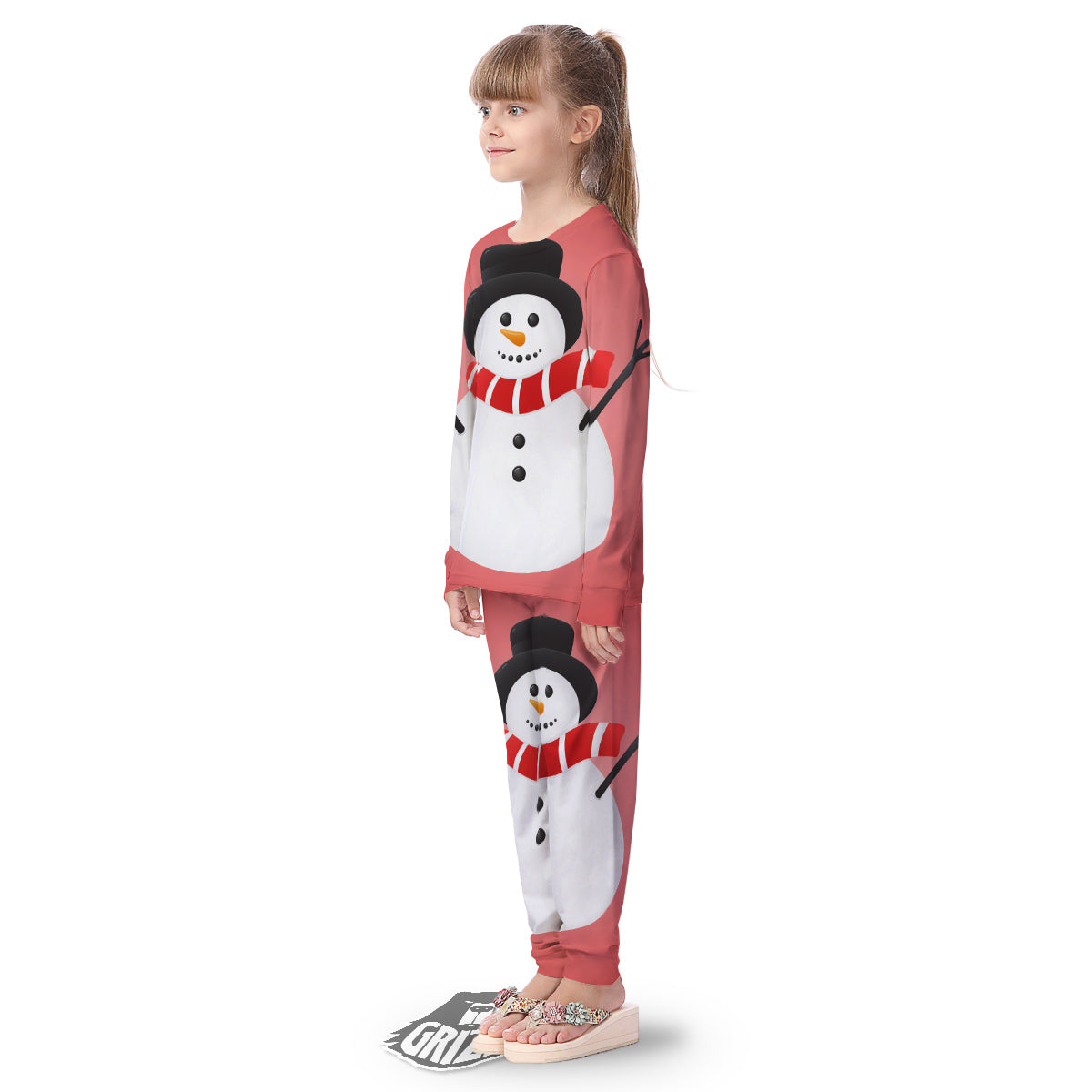 Snowman Cute Print Kid's Pajamas-grizzshop