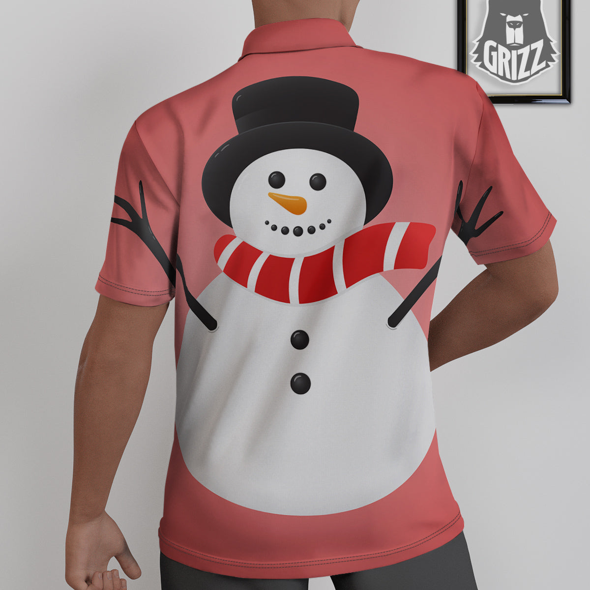 Snowman Cute Print Untucked Shirts-grizzshop