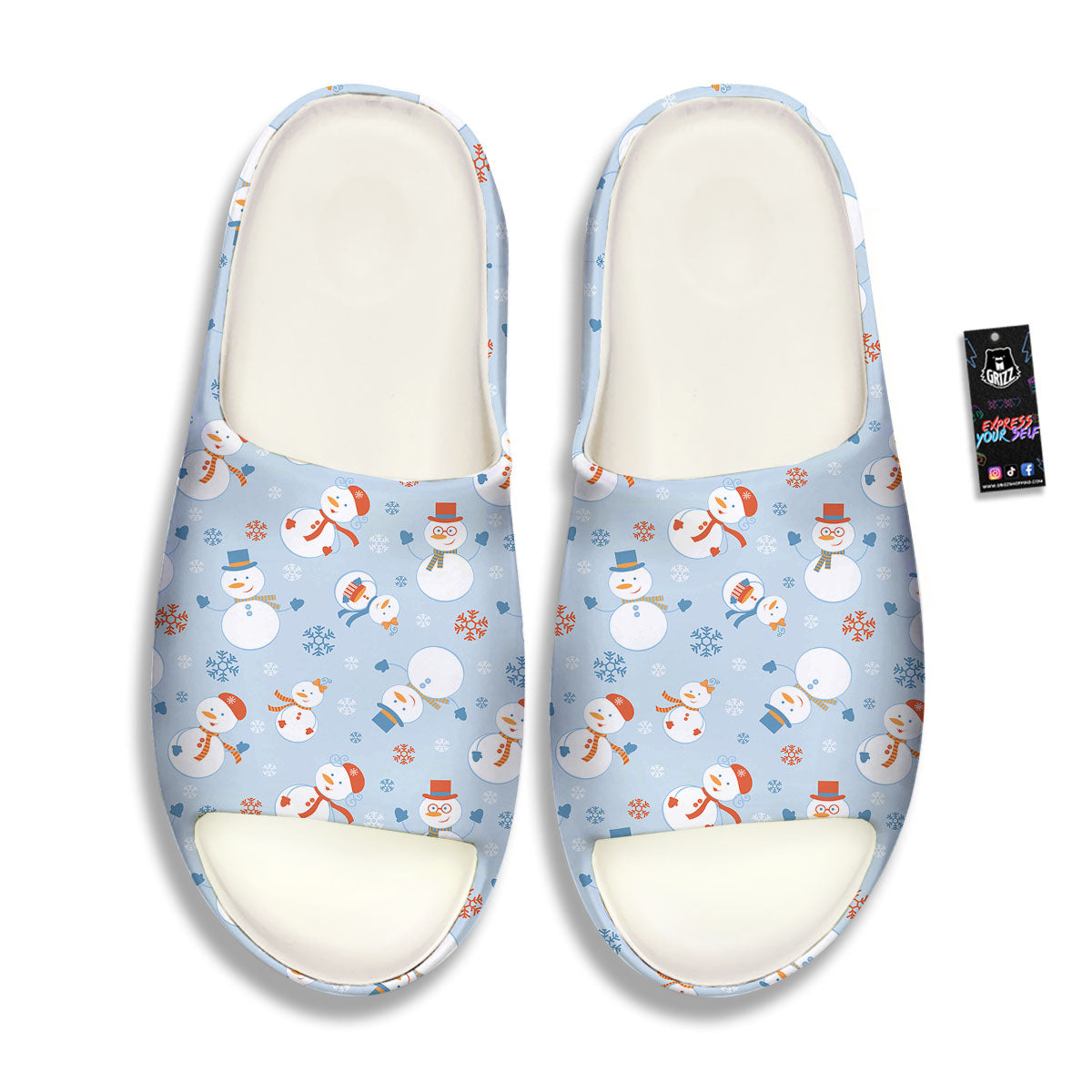 Snowman Holiday Print Pattern Sandals-grizzshop