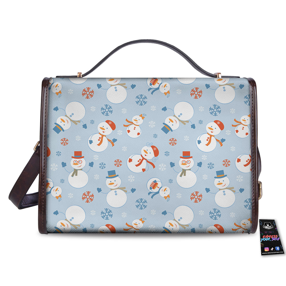 Snowman Holiday Print Pattern Women's Satchel Bag