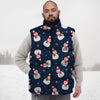 Snowman Print Pattern Down Vest