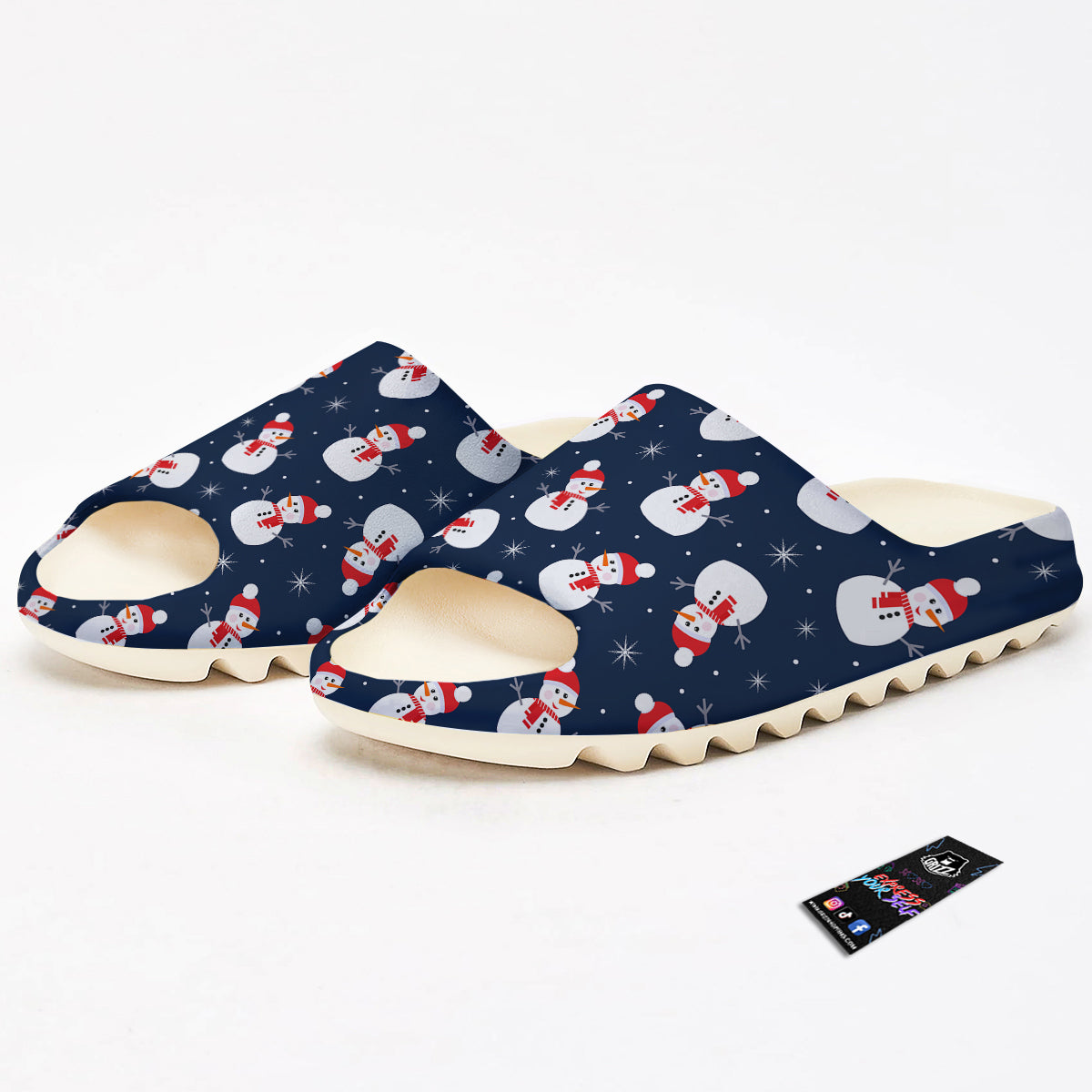 Snowman Print Pattern Sandals-grizzshop