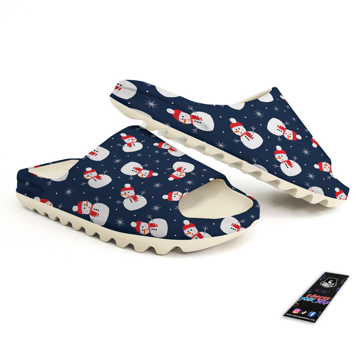 Snowman Print Pattern Sandals-grizzshop