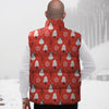 Snowman Red Print Pattern Down Vest