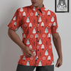 Snowman Red Print Pattern Untucked Shirts-grizzshop