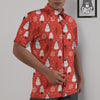 Snowman Red Print Pattern Untucked Shirts-grizzshop