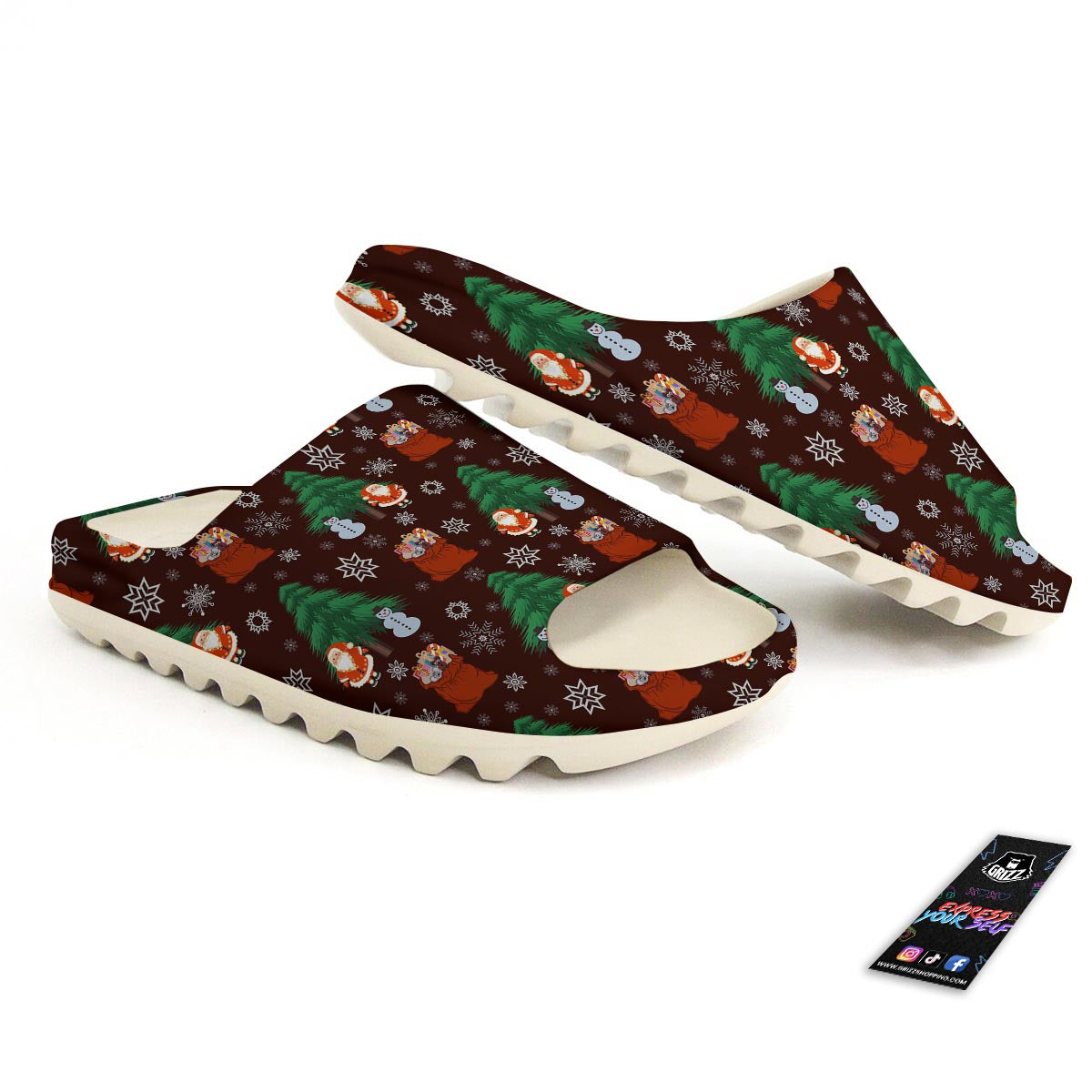 Snowman Santa Print Pattern Sandals-grizzshop