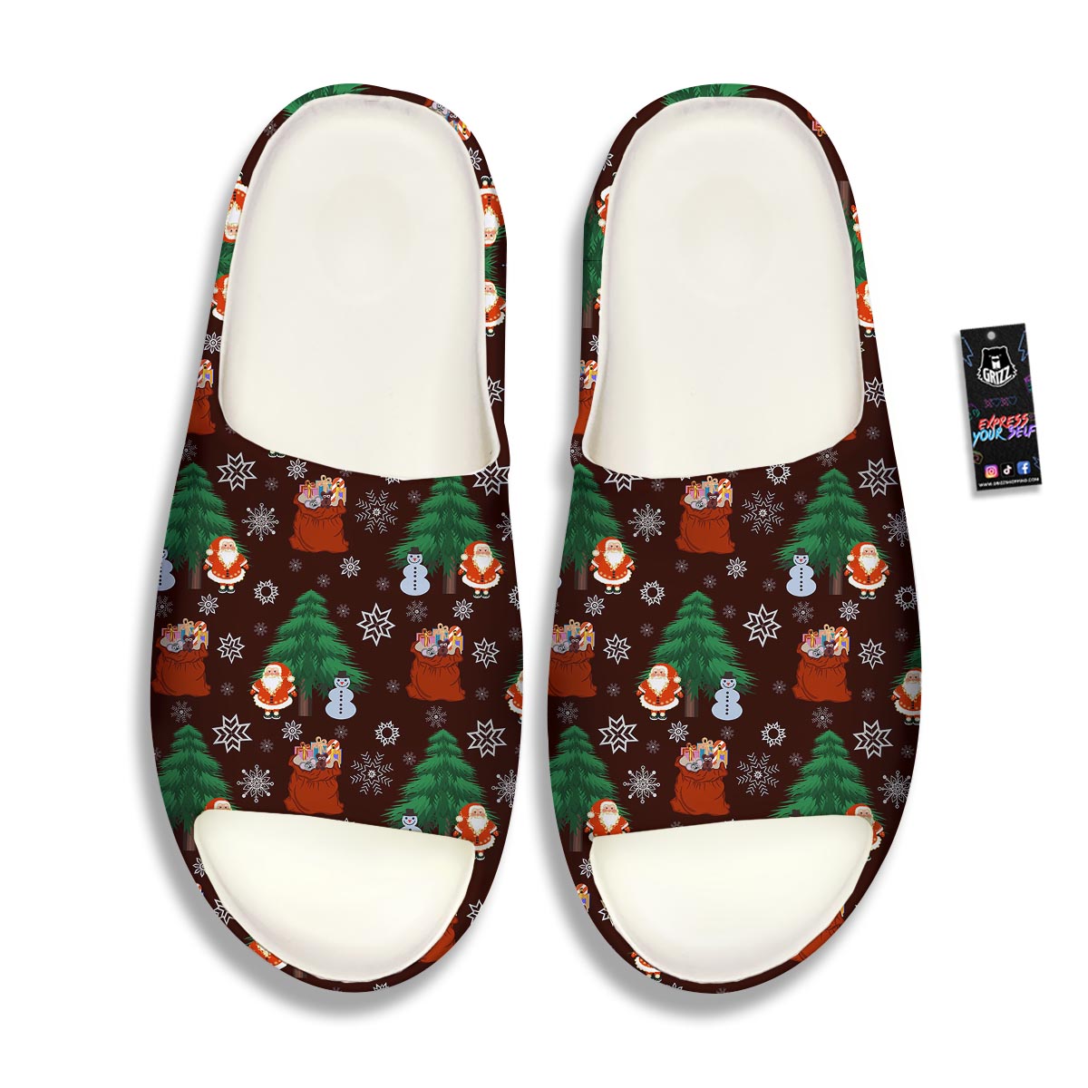 Snowman Santa Print Pattern Sandals-grizzshop
