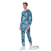 Snowman Teal Print Pattern Men's Jumpsuit-grizzshop