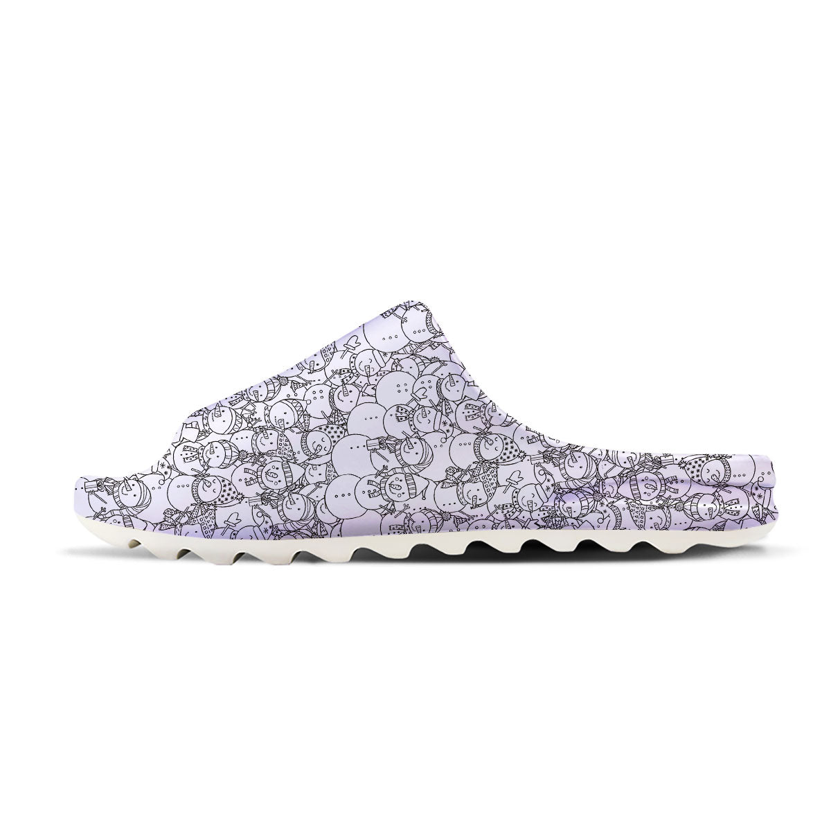 Snowman White And Black Print Pattern Sandals-grizzshop