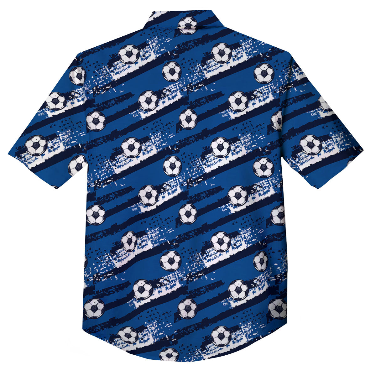 Soccer Ball Blue Print Pattern Button Up Shirt-grizzshop