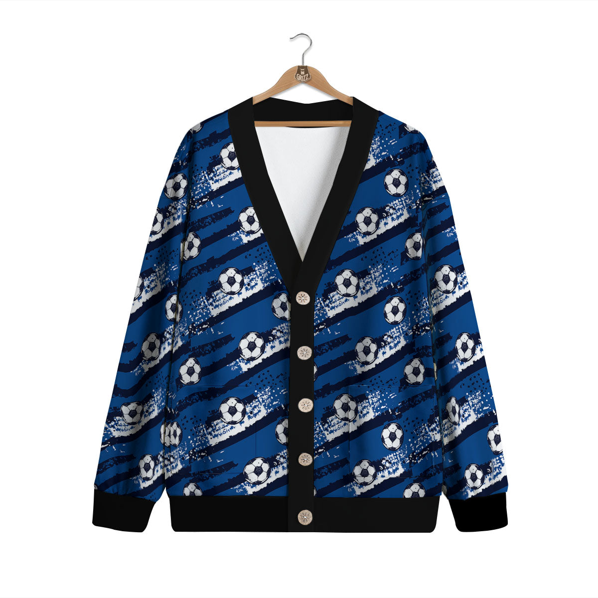 Soccer Ball Blue Print Pattern Cardigan-grizzshop