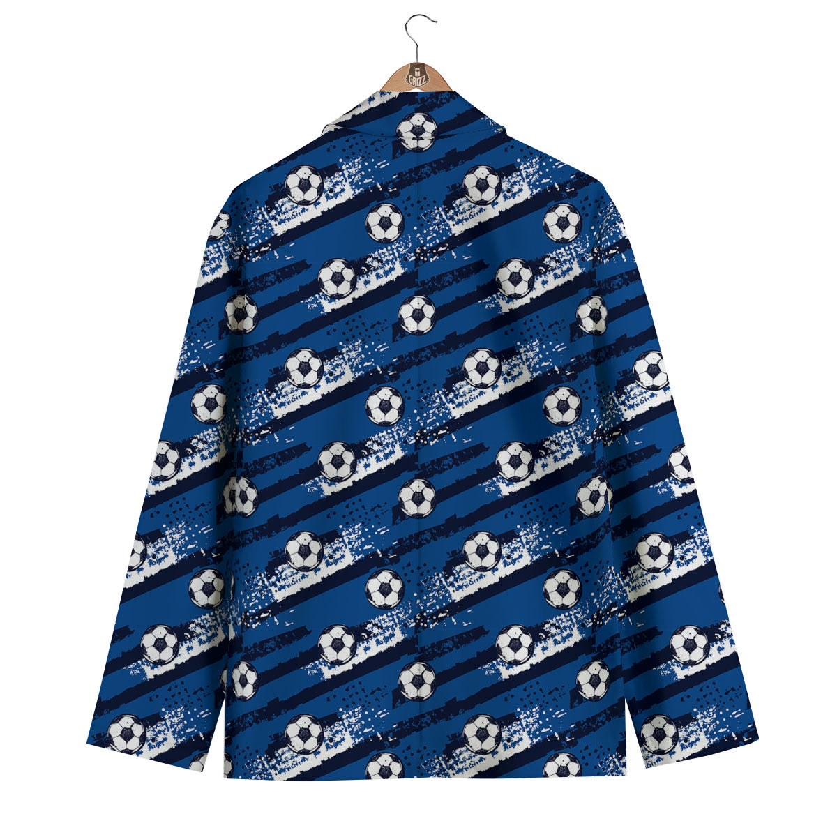 Soccer Ball Blue Print Pattern Men's Blazer-grizzshop