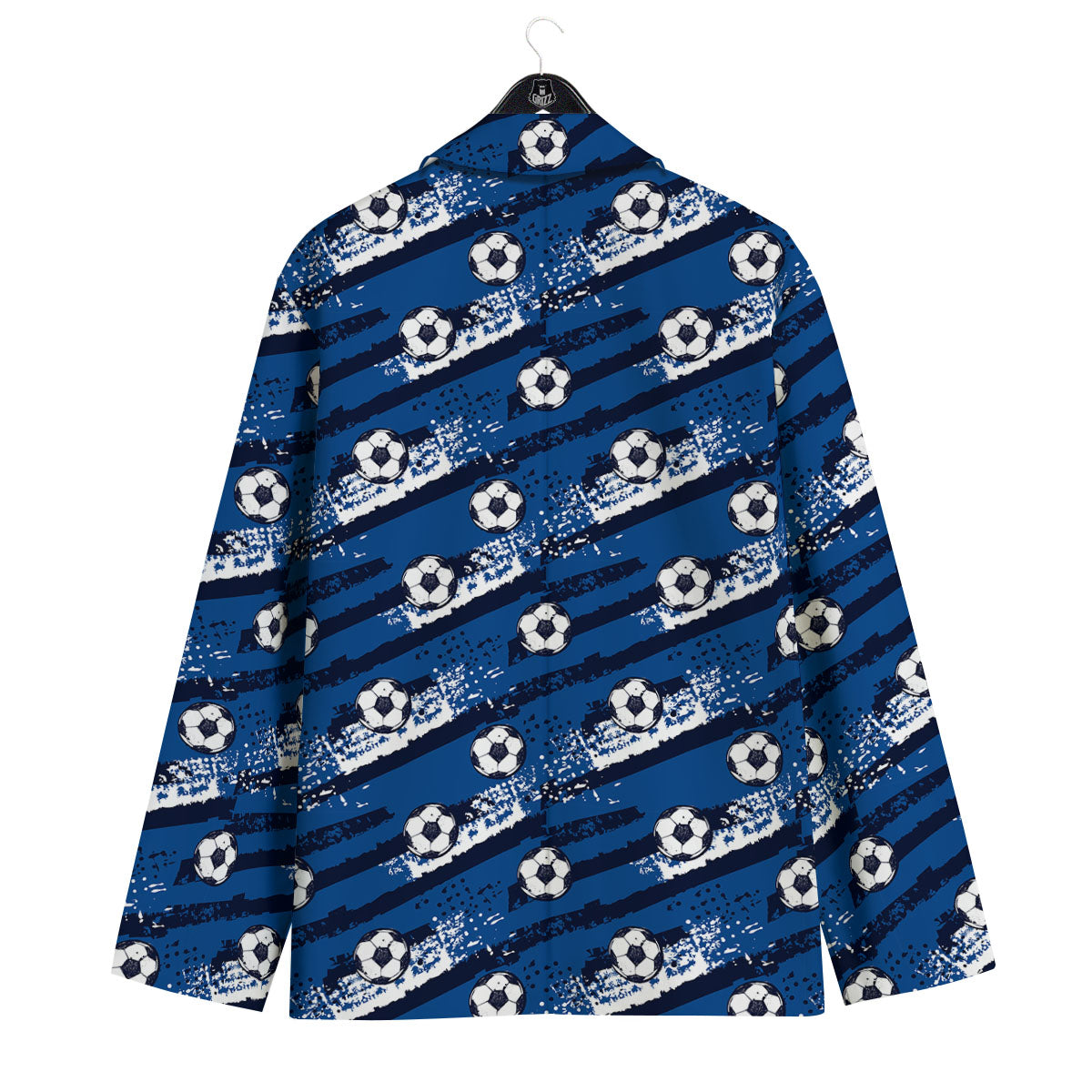 Soccer Ball Blue Print Pattern Men's Sport Coat-grizzshop