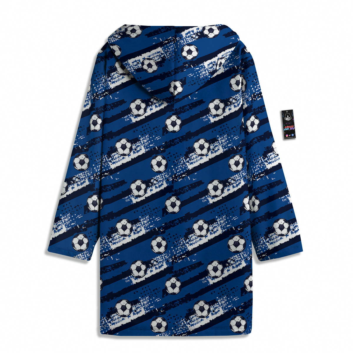 Soccer Ball Blue Print Pattern Men's Windbreaker Jacket-grizzshop