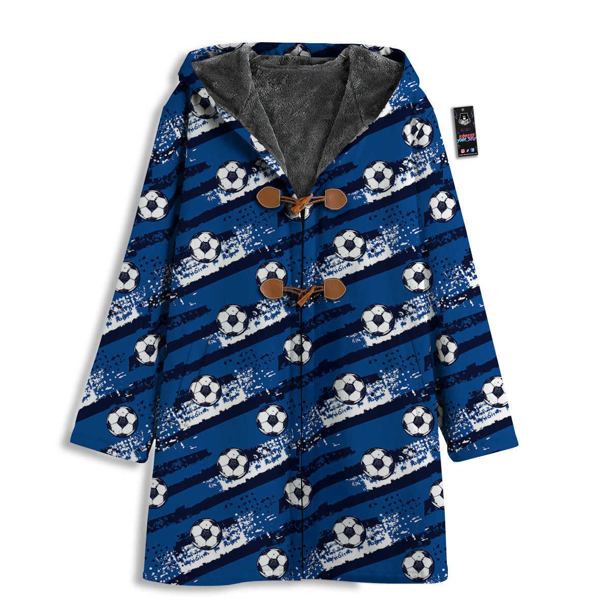 Soccer Ball Blue Print Pattern Men's Windbreaker Jacket-grizzshop