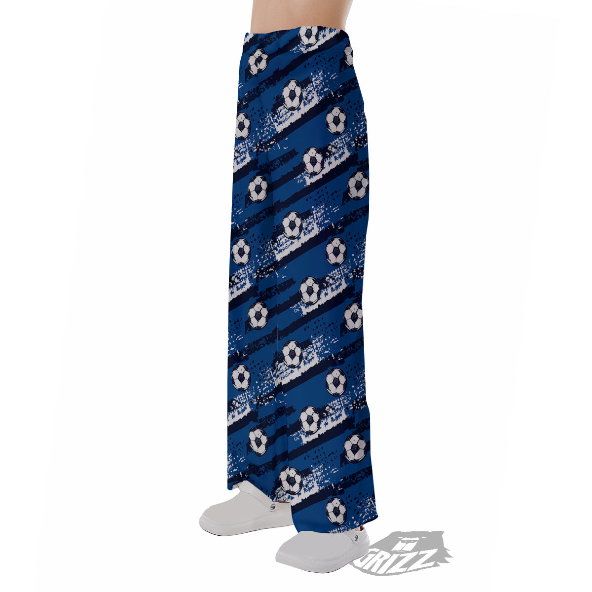 Soccer Ball Blue Print Pattern Pajama Pants-grizzshop