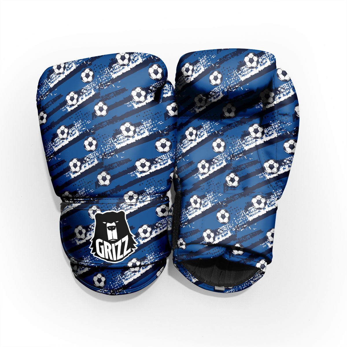 Soccer Ball Blue Print Pattern Pro Boxing Glove