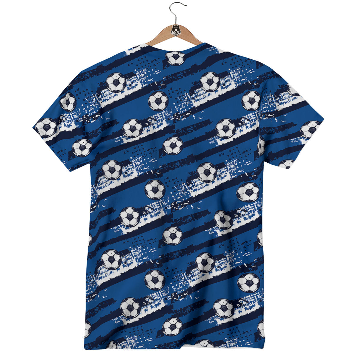 Soccer Ball Blue Print Pattern T-Shirt-grizzshop