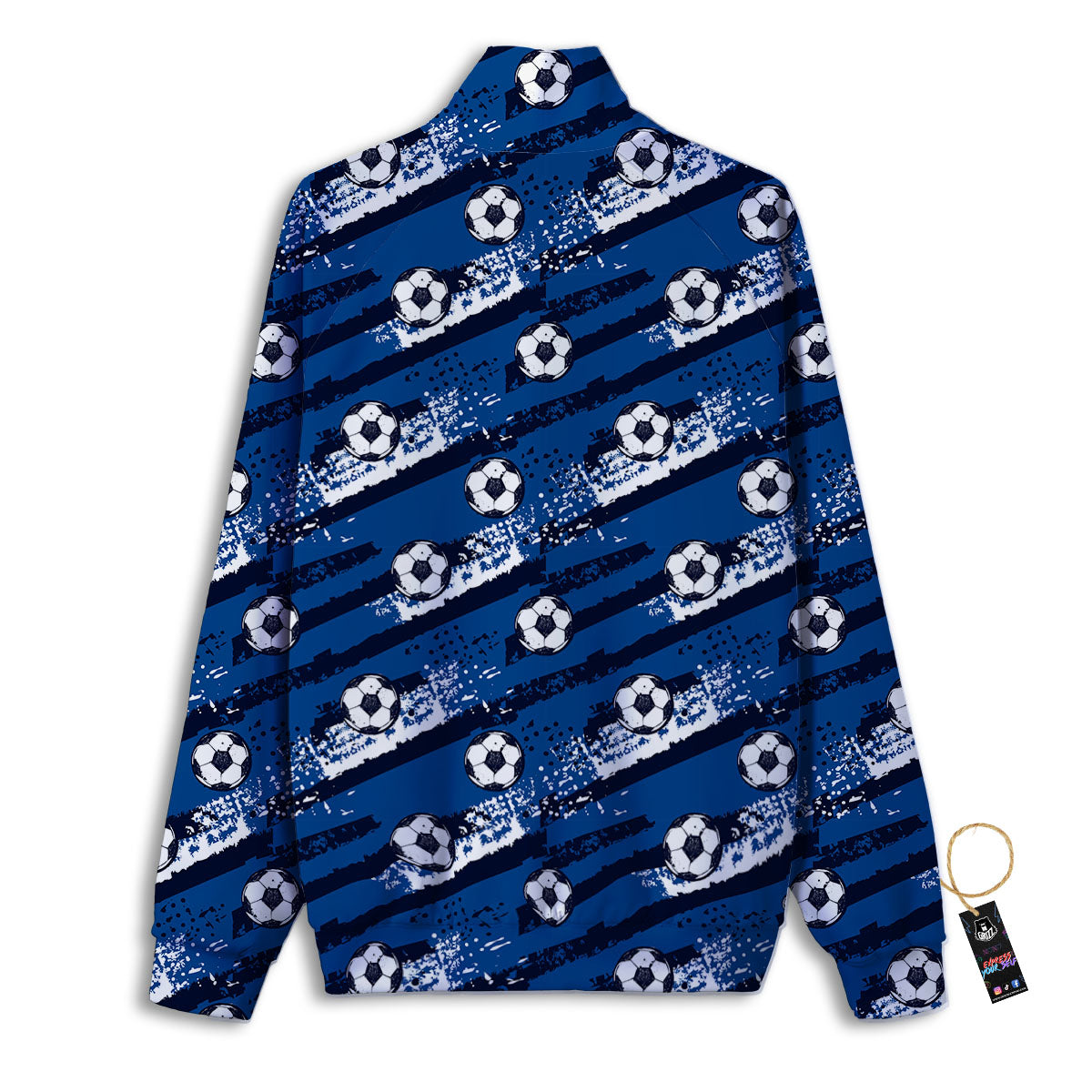 Soccer Ball Blue Print Pattern Track Jacket-grizzshop