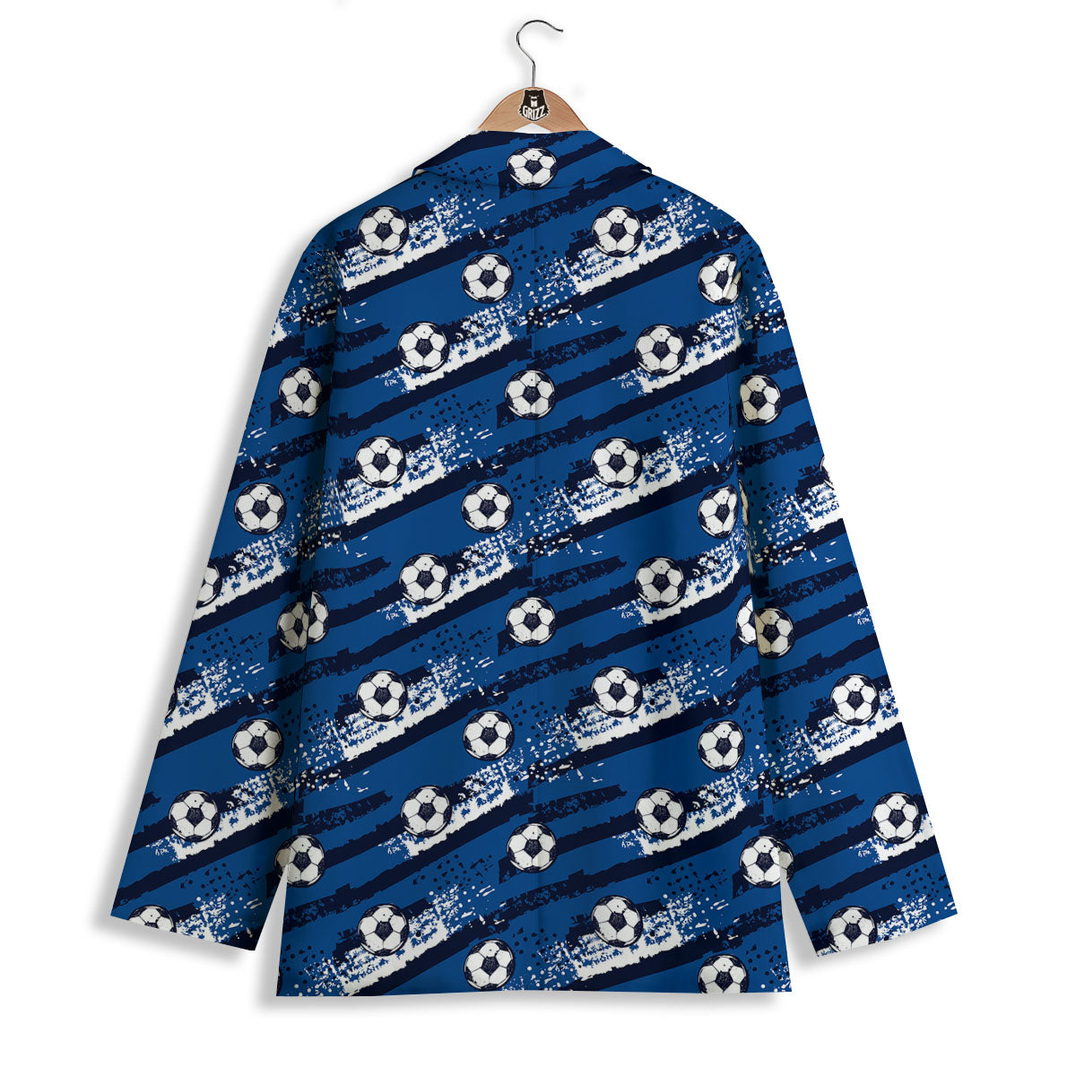 Soccer Ball Blue Print Pattern Women's Blazer-grizzshop