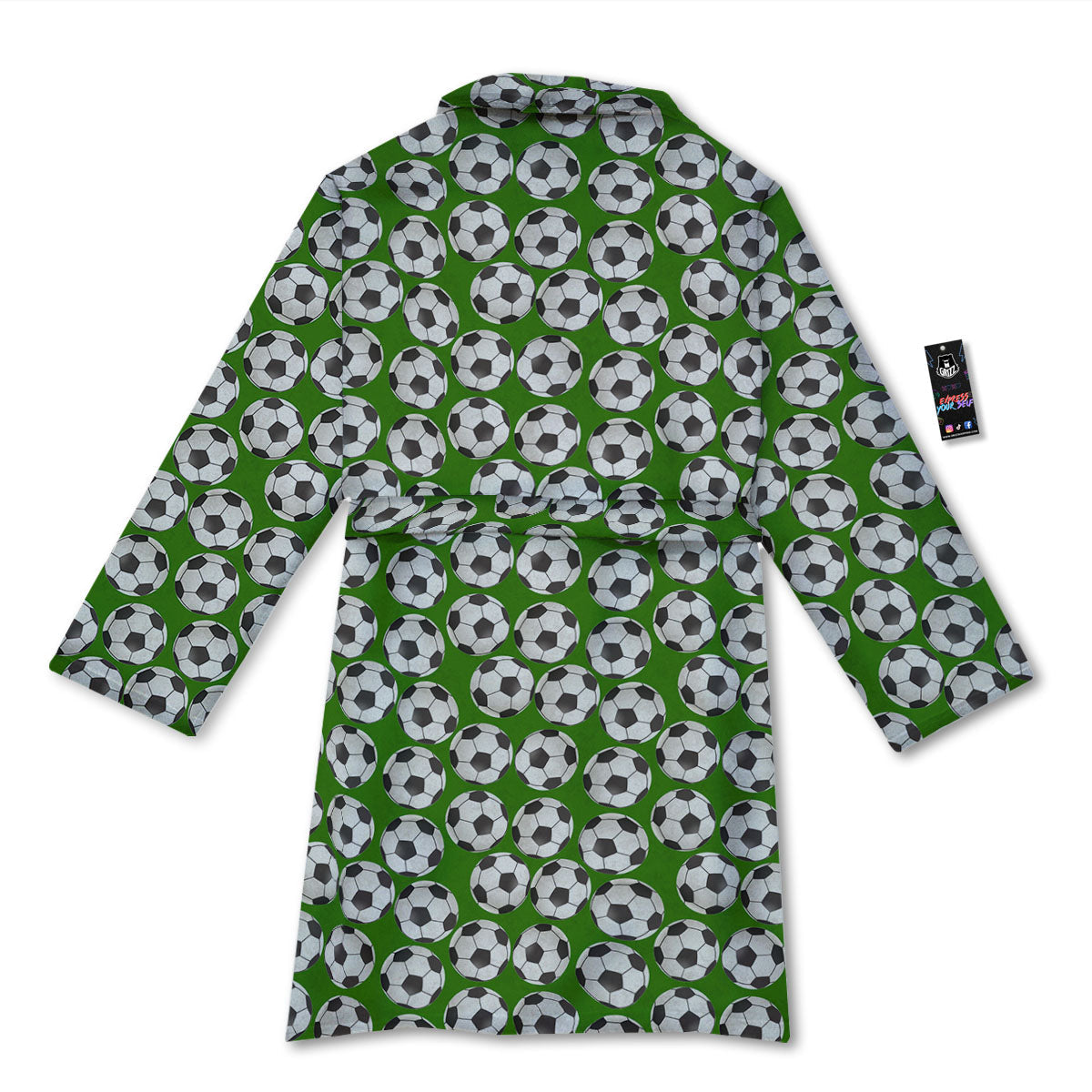Soccer Ball Green Print Pattern Bathrobe-grizzshop